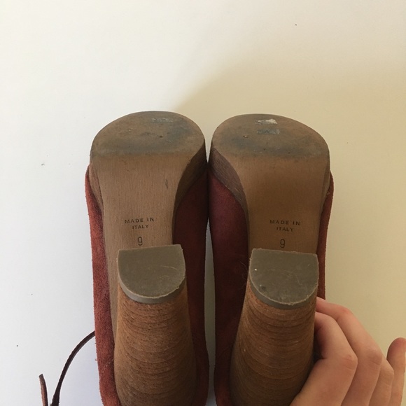 Madewell Platform Chestnut Suede Heels size 9 - Picture 4 of 5